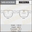 Колодки тормозные дисковые Masuma MS-E0058