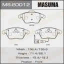 Колодки тормозные дисковые Masuma MS-E0012