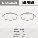 Колодки тормозные дисковые Masuma MS-E0038