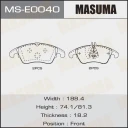Колодки тормозные дисковые Masuma MS-E0040