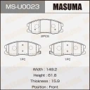Колодки тормозные дисковые Masuma MS-U0023
