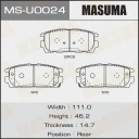 Колодки тормозные дисковые Masuma MS-U0024
