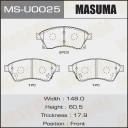 Колодки тормозные дисковые Masuma MS-U0025