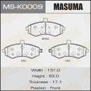 Колодки тормозные дисковые Masuma MS-K0009
