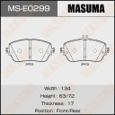 Колодки тормозные дисковые Masuma MS-E0299