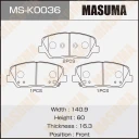 Колодки дисковые передние Masuma MS-K0036