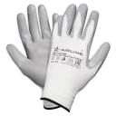 Перчатки полиэфирные AIRLINE белый/серый с цельным ПУ покрытием ладони, XL