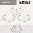 Колодки дисковые передние Masuma MS-U0013