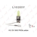 Лампа галогенная LYNXauto L10355Y H3 (PK22s) yellow 12В 55Вт 1 шт