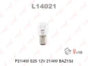 Лампа подсветки LYNXauto L14021 P21/4W (BAZ15d) 12В 21/4Вт 1 шт