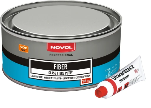 Шпатлевка со стекловолокном + отвердитель "NOVOL FIBER" (1,8кг)