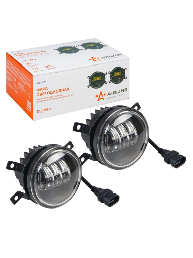 Фара светодиодная 27W 9 диодов D-90 мм 12/24V (четкая свет граница) (к-т 2шт) (4 креп  Отв ) (AIRLIN