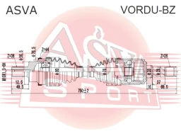 Приводной вал задний Asva VORDU-BZ