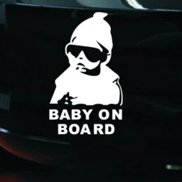 Наклейка Baby on board, черные очки