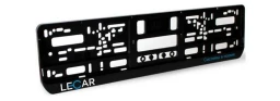 Рамка под номер "LECAR" с логотипом (односоставная, черная)