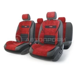 Чехлы автомобильные Autoprofi Multi Comfort  эко-кожа/флок черный/красный 11 предметов