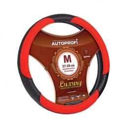 Оплётка руля Autoprofi Luxury Натуральная кожа Красный, черный M (арт. AP-1010 BK/RD (M))