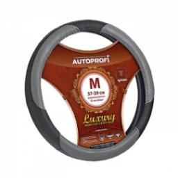 Оплётка руля Autoprofi Luxury Натуральная кожа серый, черный M (арт. AP-1010 BK/GY (M))