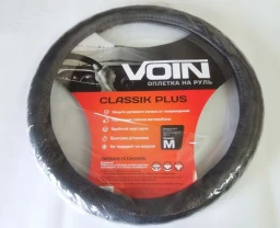 Оплётка руля VOIN Voin Classic Plus Эко кожа черная M (37-39 см)