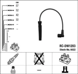 Комплект высоковольтных проводов NGK 6022