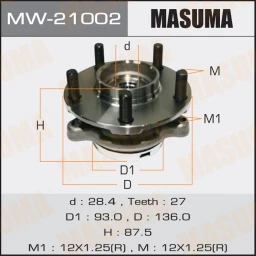 Ступичный узел Masuma MW-21002