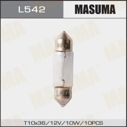 Лампа подсветки Masuma L542 C10W 12V 10W T10x37, SV8.5, б/ц, 1