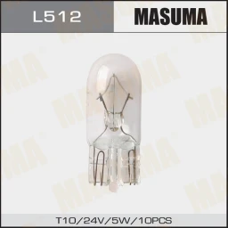 Лампа подсветки Masuma L512 W5W 24V 5W T10, б/ц, 1