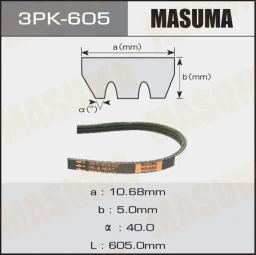 Ремень поликлиновой Masuma 3PK-605