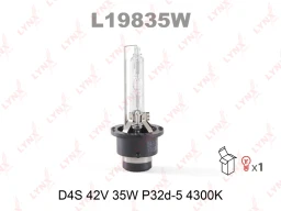 Лампа ксеноновая LYNXauto L19835W D4S 12V 35W 4300К, 1