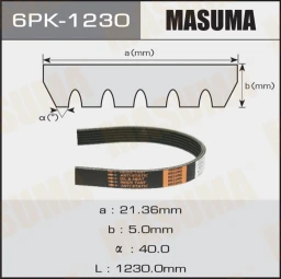 Ремень поликлиновой Masuma 6PK-1230