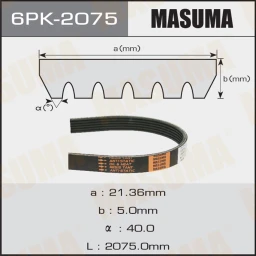Ремень поликлиновой Masuma 6PK-2075