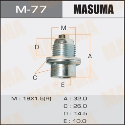 Болт маслосливной A/T С МАГНИТОМ Masuma M-77