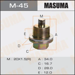 Болт маслосливной С МАГНИТОМ Masuma M-45