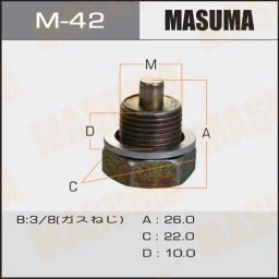 Болт маслосливной С МАГНИТОМ Masuma M-42