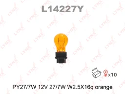 Лампа подсветки LYNXauto L14227Y P27/7W (W2.5x16q) orange 12В 27/7Вт 1 шт