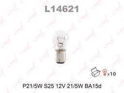 Лампа подсветки LYNXauto L14621 P21/5W 12В 21/5Вт 1 шт