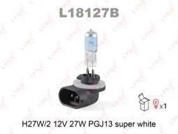 Лампа галогенная LYNXauto Super White H27 W/2 (PGJ13) 12В 27Вт 1 шт