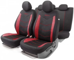 Чехлы автомобильные Autoprofi AEROBOOST объемная сетчатая ткань черный/красный 11 предметов