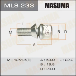 Болт колесный Masuma MLS-233