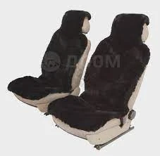 Накидка на сиденье натуральный мех черный (140х55 см) Senator (на переднее сиденье, короткий ворс) (