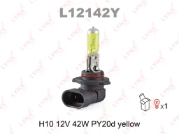 Лампа галогенная LYNXauto L12142Y H10 (PY20d) yellow 12В 42Вт 1 шт