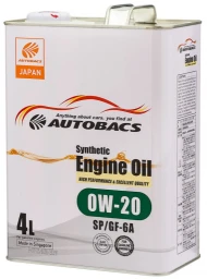 Моторное масло Autobacs Engine Oil Synthetic 0W-20 синтетическое 4 л