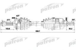 Вал приводной передний левый Patron PDS1620