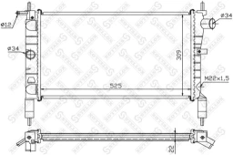 10-25102-SX_РАДИАТОР СИСТЕМЫ ОХЛАЖДЕНИЯ! БЕЗ AC OPEL ASTRA 1.4I/1.6I 91> Stellox 1025102sx Stellox 1