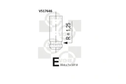 V517646_КЛАПАН ВЫПУСКНОЙ! 33.6X7X107.8\ RENAULT CLIO/MEGANE/SCENIC/R19 1.2/ BGA v517646