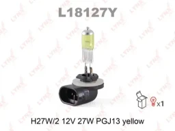 Лампа галогенная LYNXauto L18127Y H27/2 (881) (PGJ13) yellow 12В 27Вт 1 шт