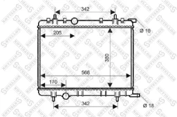 Радиатор системы охлаждения Stellox 10-25352-SX