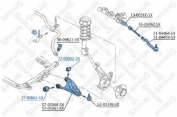 Сайлентблок переднего рычага Stellox 77-00862-SX