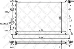 Радиатор системы охлаждения Stellox 10-25040-SX