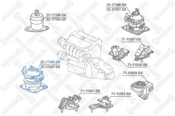 Подушка двигателя передняя Stellox 25-17348-SX